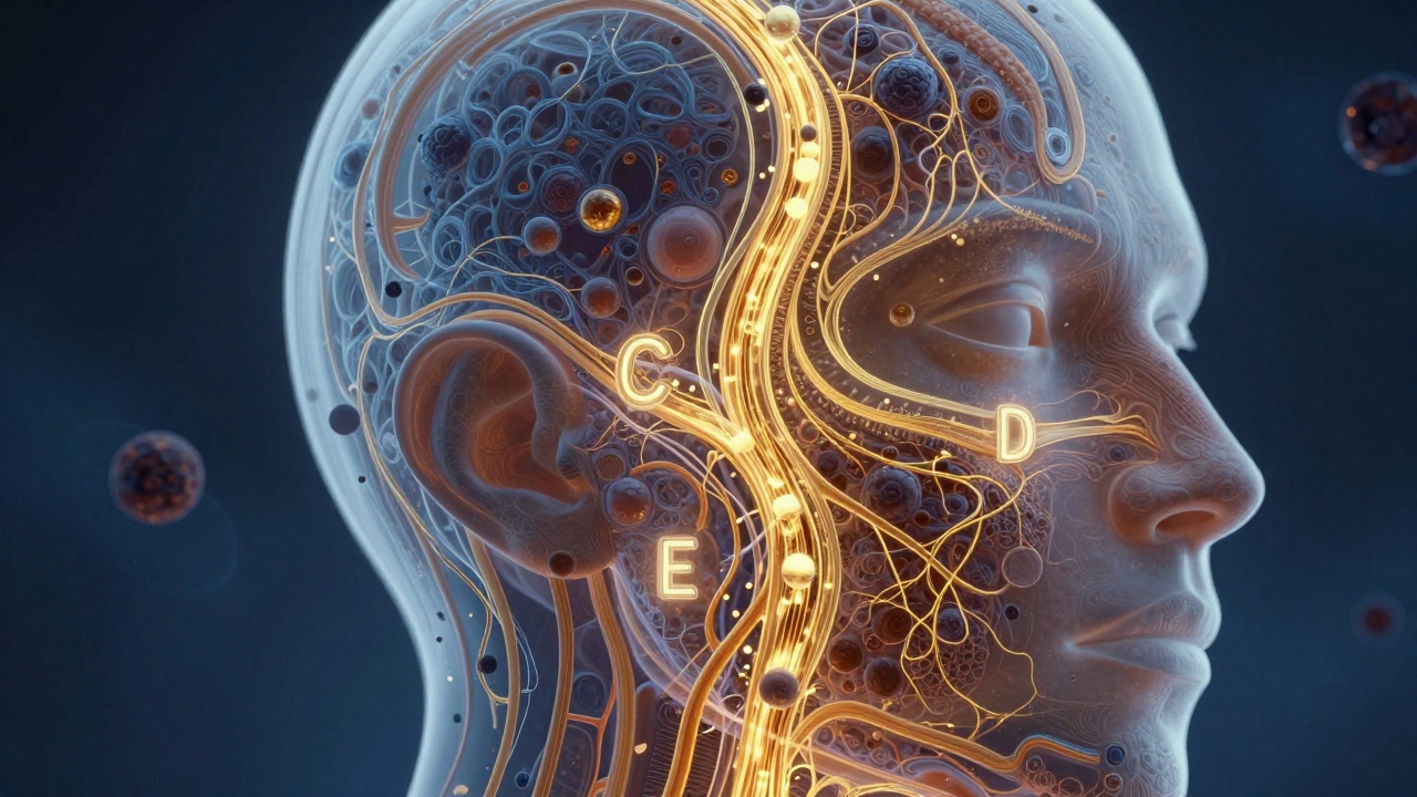 Прозрачное лицо с внутренним потоком витаминов, стимулирующих коллаген