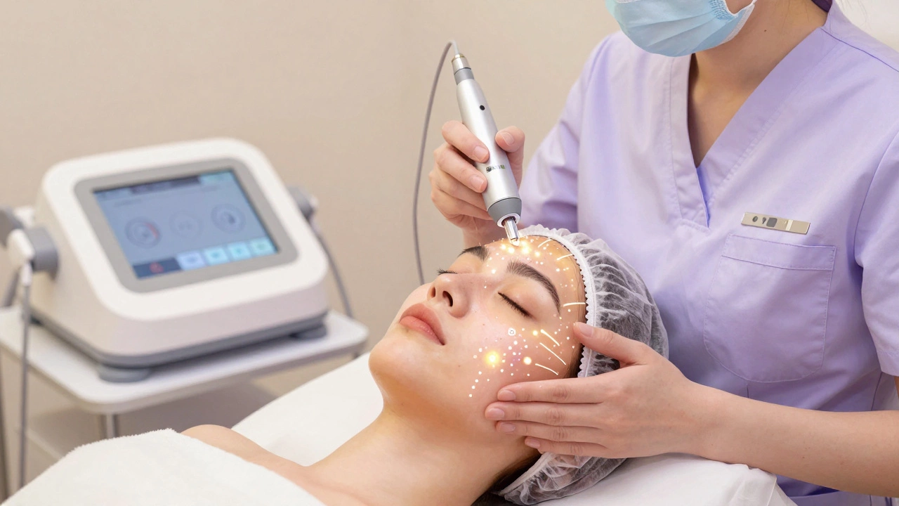 Нетравматичная мезотерапия без игл: активные компоненты проникают в кожу с помощью электрического поля.