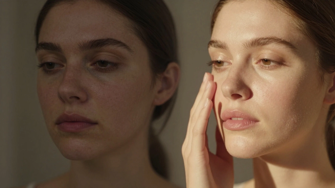 Сравнение тусклой и сияющей кожи — метафора эффекта эстетической косметологии.