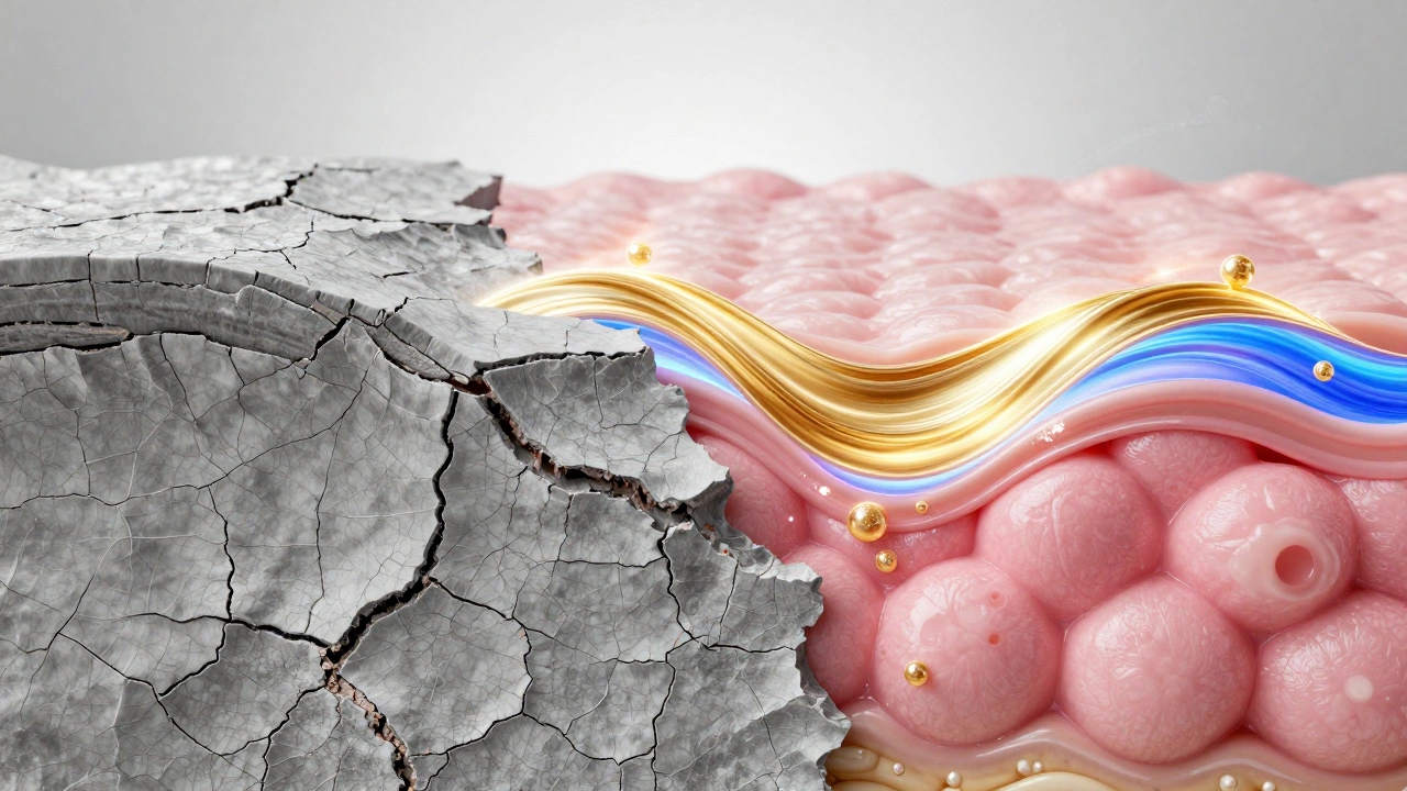 Концептуальное изображение обновления кожи и синтеза коллагена при пилинге