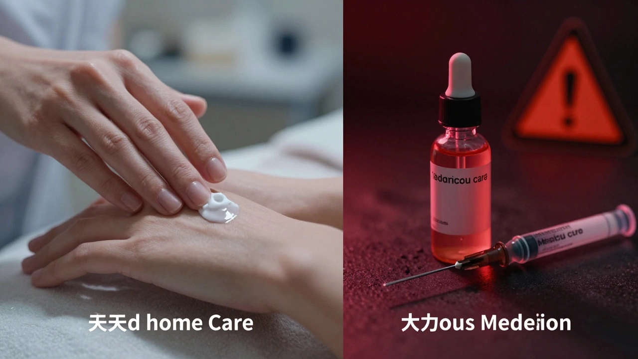 Контраст между безопасным домашним уходом и опасными профессиональными процедурами