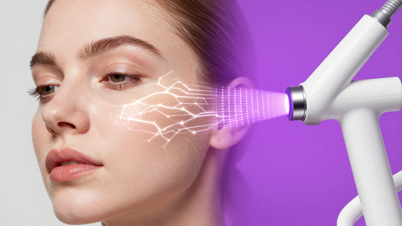 Визуализация воздействия микротоков и фракционного лазера на кожу лица